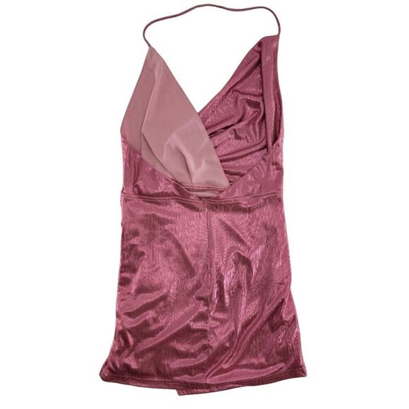 Superdown Metallic Pink Missie Wrap Front Mini Dress NWT Medium - Picture 5 of 11